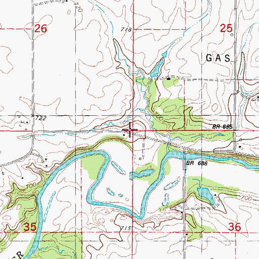 Topographic Map of Pleasant View School (historical), IL