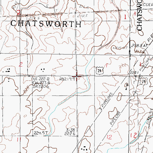 Topographic Map of Pleasant View School (historical), IL