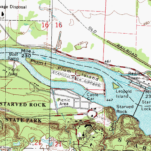 Topographic Map of Plum Island, IL