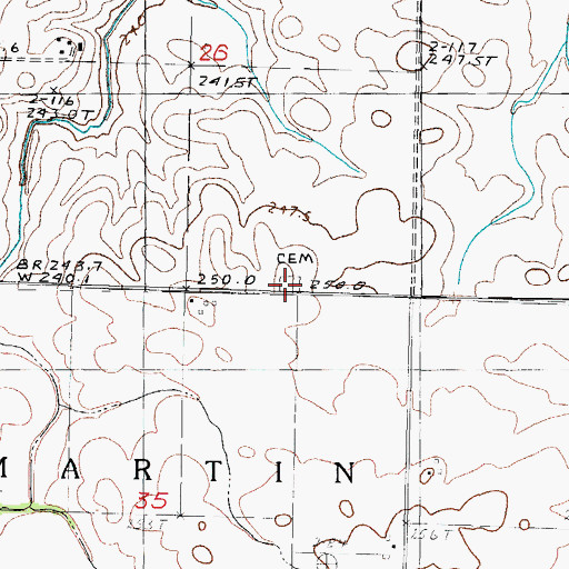 Topographic Map of Plymouth Cemetery, IL