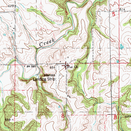 Topographic Map of Poe School (historical), IL