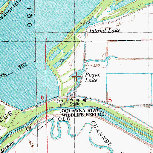 Topographic Map of Pogue Lake, IL