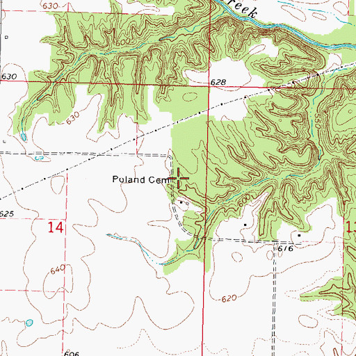 Topographic Map of Poland Cemetery, IL