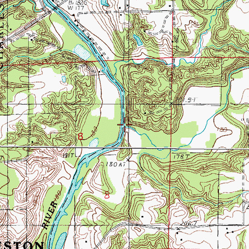 Topographic Map of Polecat Creek, IL