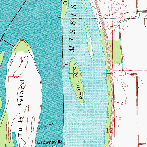 Topographic Map of Polly Island, IL