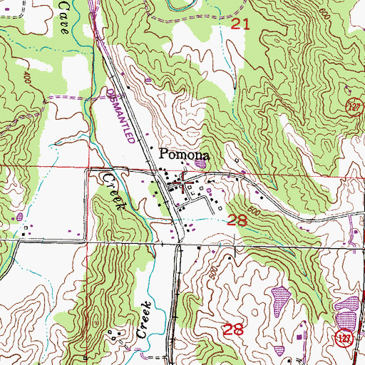 Topographic Map of Pomona, IL