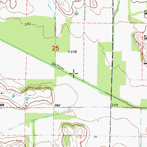 Topographic Map of Pond Creek Drainage Ditch, IL