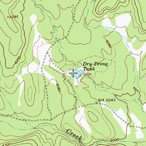 Topographic Map of Dry Prong Tank, AZ