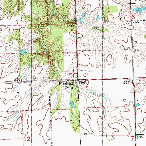 Topographic Map of Pontiac School (historical), IL