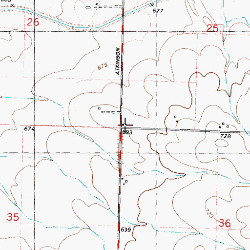 Topographic Map of Pope School (historical), IL