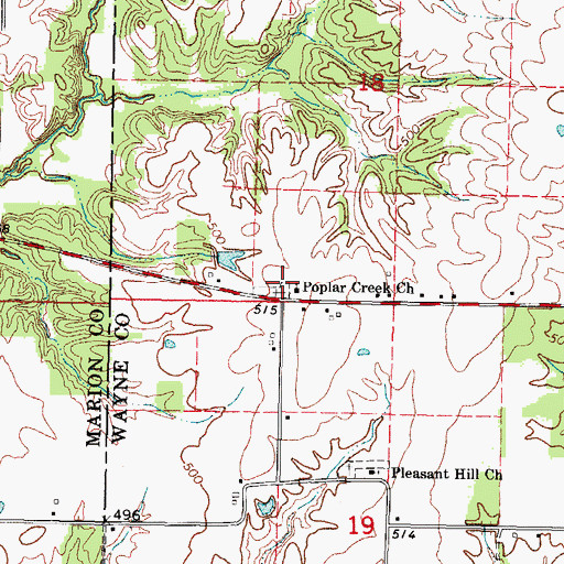 Topographic Map of Poplar Creek Church, IL