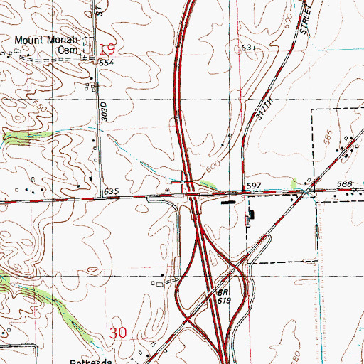 Topographic Map of Poplar Grove School (historical), IL