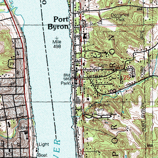 Topographic Map of Port Byron, IL
