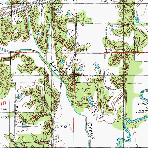 Topographic Map of Porter Cemetery, IL