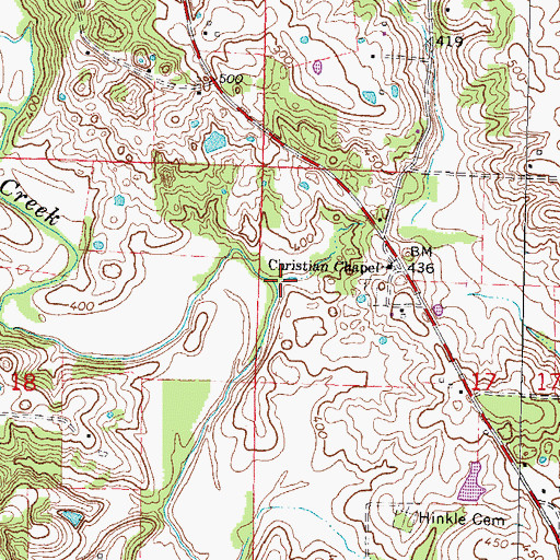 Topographic Map of Porterfield Creek, IL