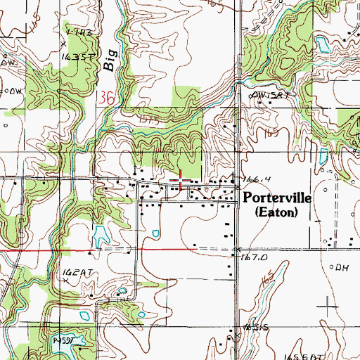Topographic Map of Porterville, IL