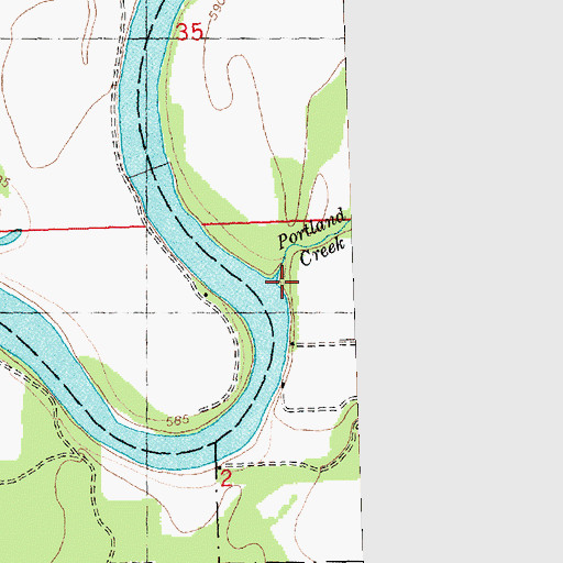 Topographic Map of Portland Creek, IL