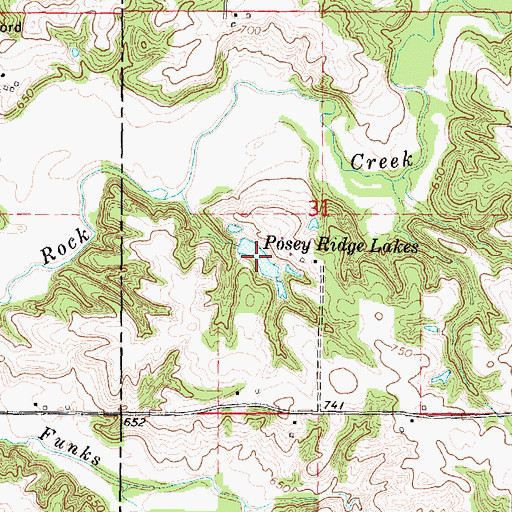 Topographic Map of Posey Ridge Lakes, IL