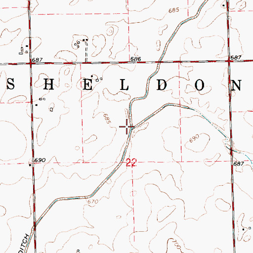 Topographic Map of Possum Trot Ditch, IL