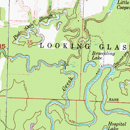 Topographic Map of Post Oak Slough, IL