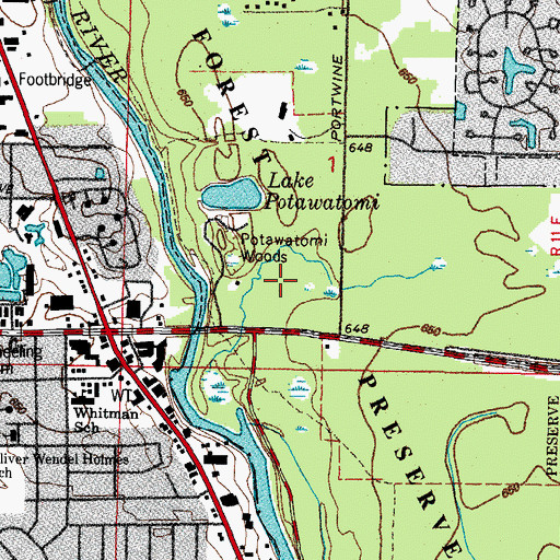 Topographic Map of Potawatomi Woods, IL