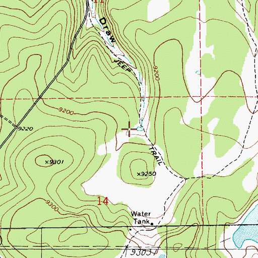 Topographic Map of Baca Spring, AZ