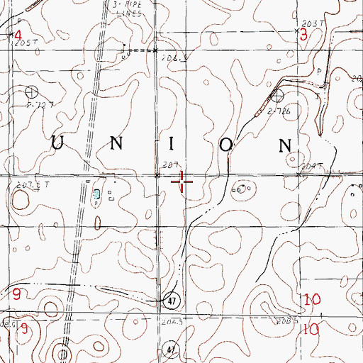 Topographic Map of Pound School (historical), IL