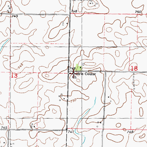 Topographic Map of Prairie Center Church, IL