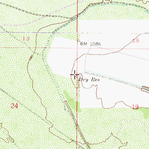 Topographic Map of Dry Reservoir, AZ