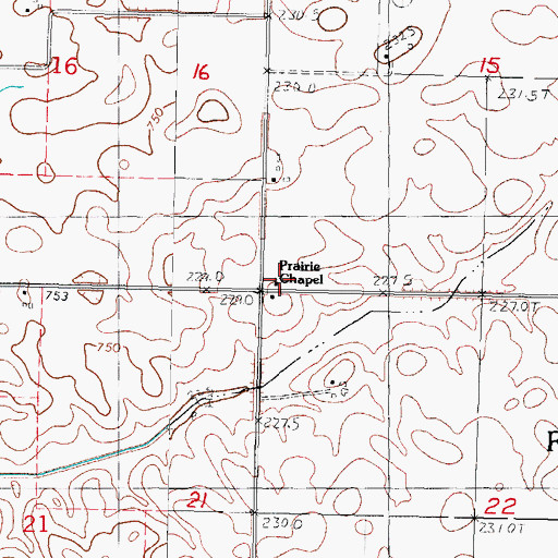 Topographic Map of Prairie Chapel, IL