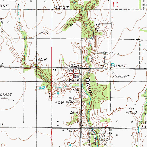 Topographic Map of Prairie Church, IL