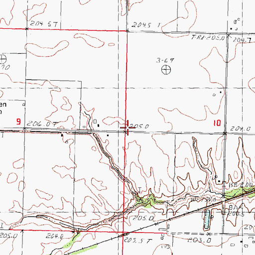 Topographic Map of Prairie College School (historical), IL