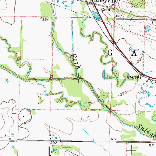 Topographic Map of Prairie Creek, IL