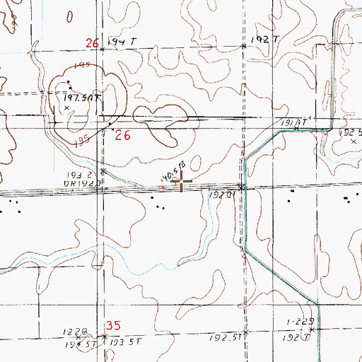 Topographic Map of Prairie Creek, IL