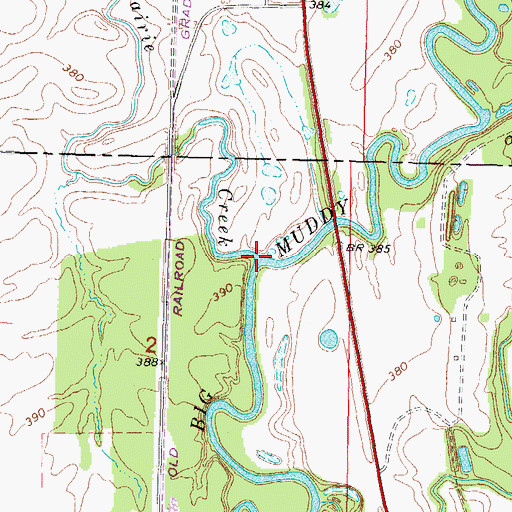 Topographic Map of Prairie Creek, IL