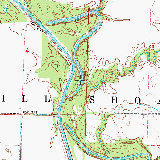Topographic Map of Prairie Creek, IL
