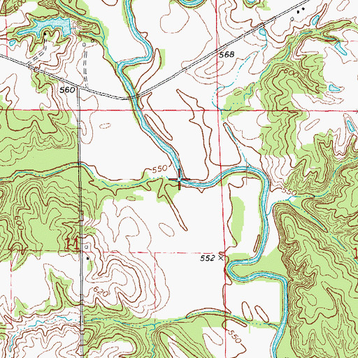 Topographic Map of Prairie Creek, IL