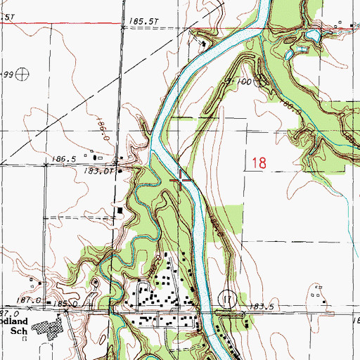 Topographic Map of Prairie Creek, IL