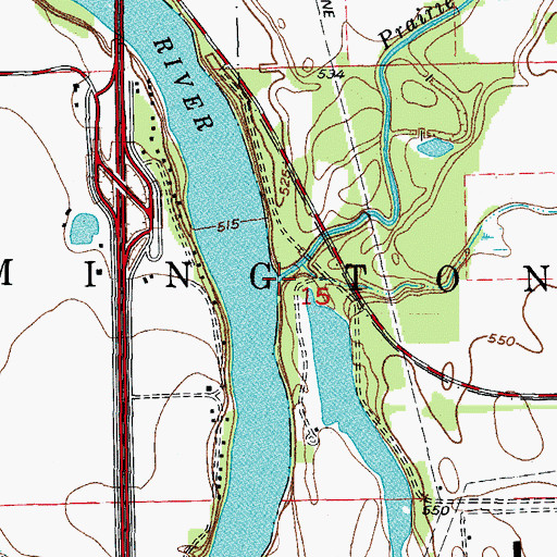 Topographic Map of Prairie Creek, IL