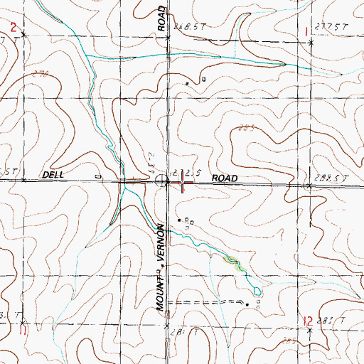 Topographic Map of Prairie Dell School (historical), IL
