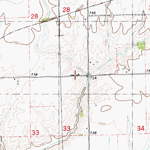 Topographic Map of Prairie Flower School (historical), IL