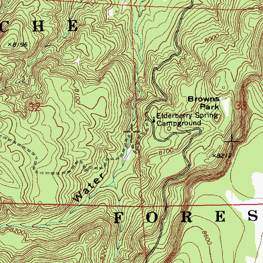 Topographic Map of Eldeberry Spring, AZ