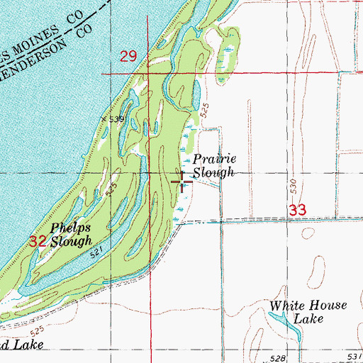 Topographic Map of Prairie Slough, IL
