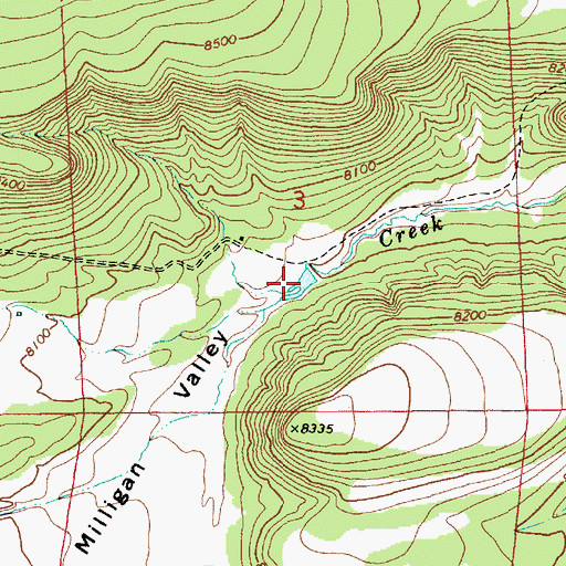 Topographic Map of Milligan Valley Tank Number 2, AZ