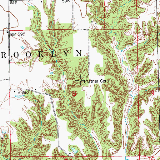 Topographic Map of Prather Cemetery, IL