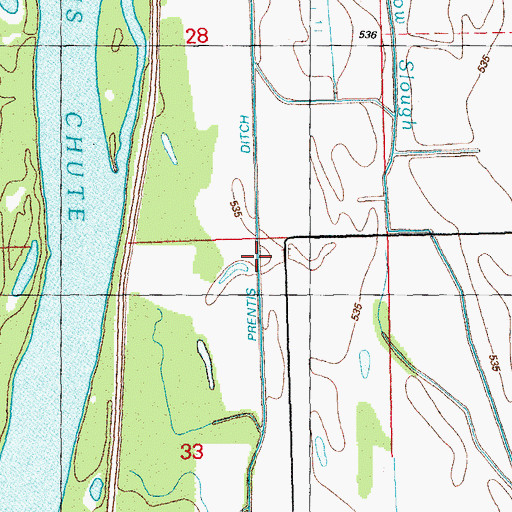 Topographic Map of Prentis Ditch, IL