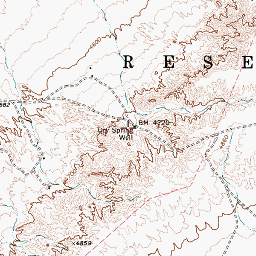 Topographic Map of Dry Spring Well, AZ