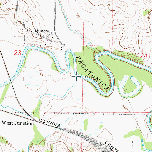 Topographic Map of Preston Creek, IL