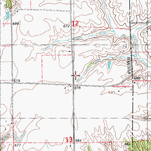 Topographic Map of Pretty Prairie School (historical), IL