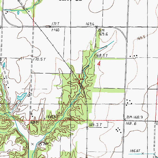 Topographic Map of Price Cemetery, IL